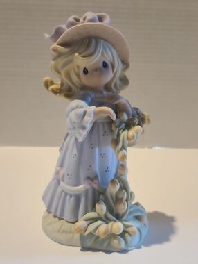 Precious Moments Pastel Blue and Cream Girl Figurine- Four Seasons Series